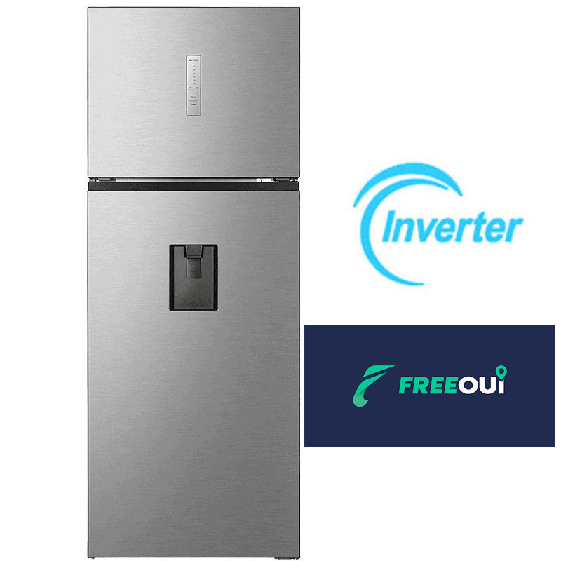 Réfrigérateur Hisense Inverter Double Porte 466L NoFrost Inox en Tunisie