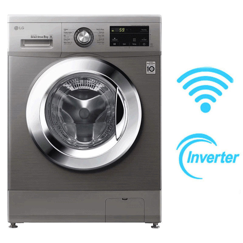 Machine à Laver Frontale LG FH2J3TNG5P 8Kg Direct Drive - Silver