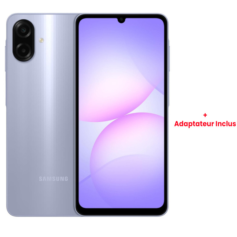 Samsung Galaxy A07 12 Go (6Go + 6Go Extensible) 128Go + Adaptateur Violet