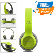 Casque Stéréo Sans Fil P47 Bluetooth Vert