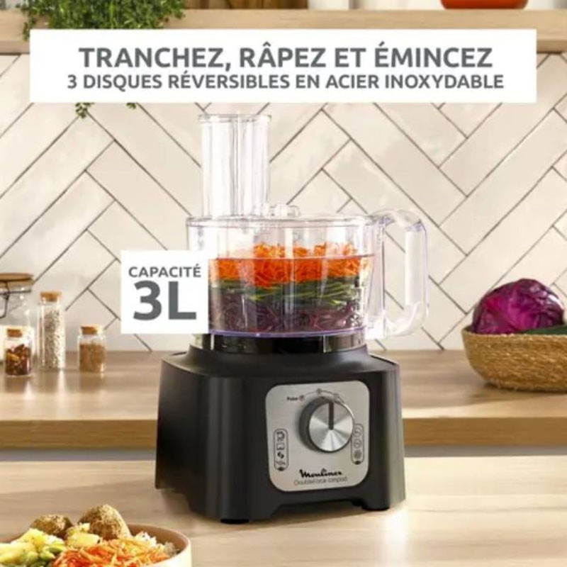 Robot Multifonctions Moulinex Double Force Compact FP546811 800W Noir EN Tunisie