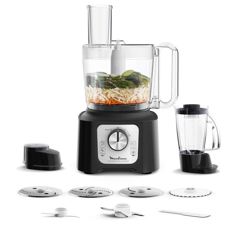 Robot Multifonctions Moulinex Double Force Compact FP546811 800W Noir EN Tunisie