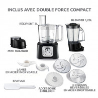 Robot Multifonctions Moulinex Double Force Compact FP546811 800W Noir EN Tunisie