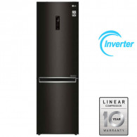 Réfrigérateur Combiné LG Inverter 341L NoFrost Noir
