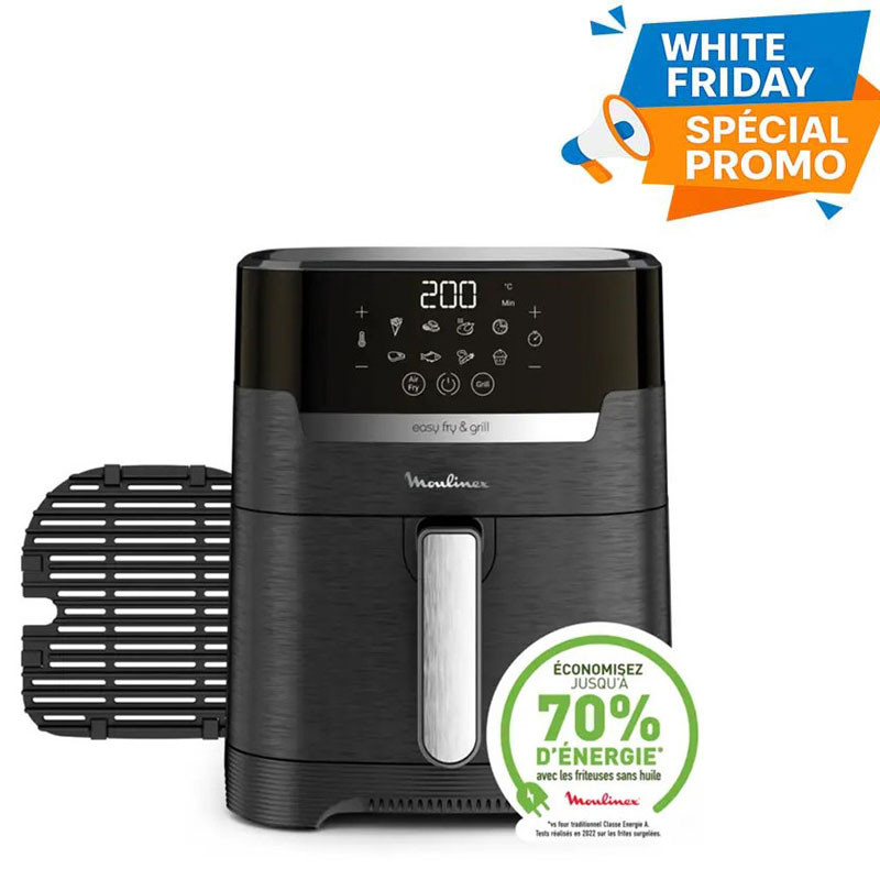 Friteuse Sans Huile Moulinex Easy Fry & Grill Digital EZ505810 1550 W Noir en Tunisie