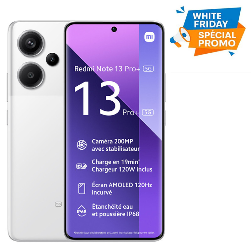Smartphone Xiaomi Redmi Note 13 Pro Plus 12Go 512Go Blanc en Tunisie