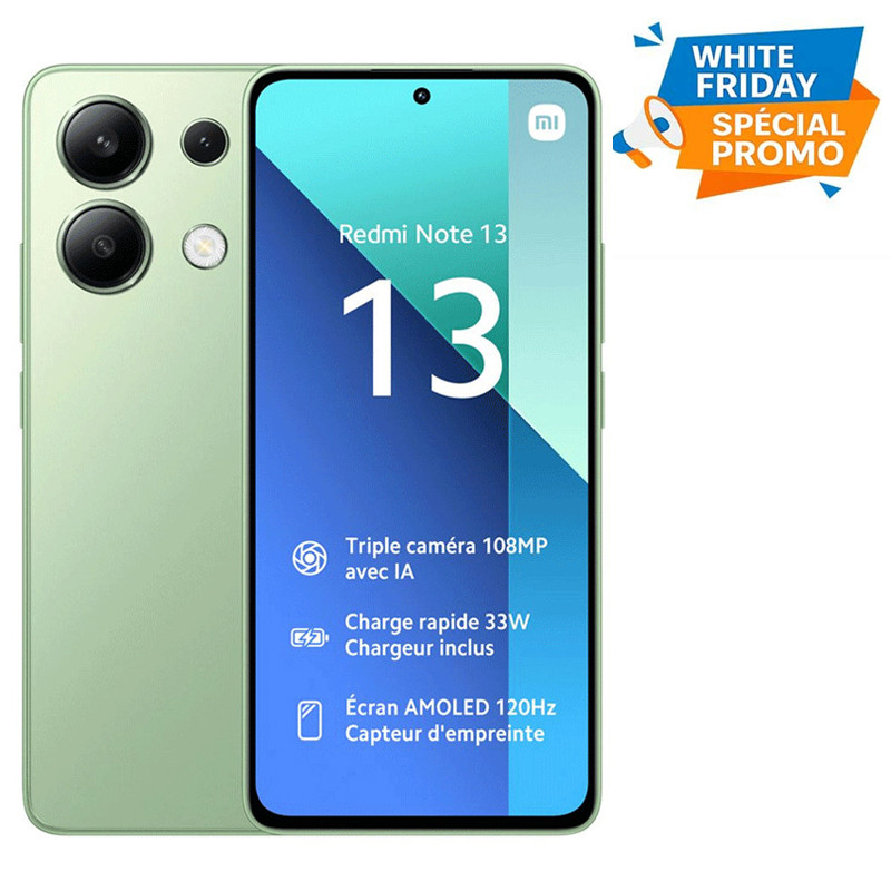 Smartphone Xiaomi Redmi Note 13 8Go 256Go Vert en Tunisie