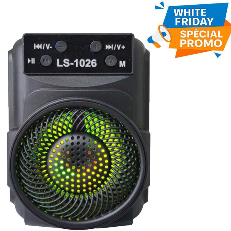 Haut Parleur Sans Fil LS-1026 Noir En Tunisie