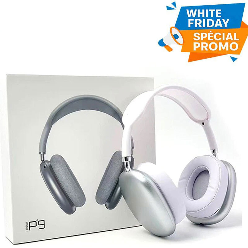 Casque Sans Fil P9 Bluetooth Avec Emplacement Carte Mémoire Gris