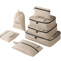 Ensemble De 7 pièces De Rangement Pour Voyage  Beige En Tunisie