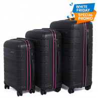 Set De 3 Valises Incassable Starbag Noir & Rose en Tunisie