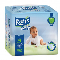 Couches Bébé Kotis Premium T3 28 Pièces Midi Eco en Tunisie