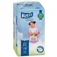 Couches Bébé Kotis Premium T6 16 Pièces Xlarge Eco en Tunisie