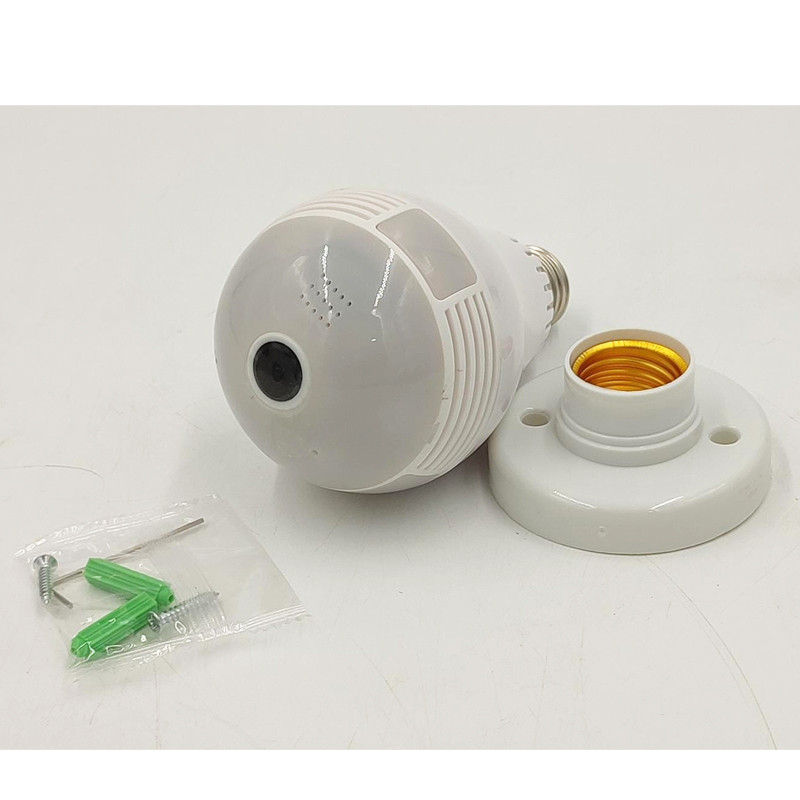 Caméra De Surveillance Ampoule Interne Jortan Panoramique 3D Blanc en Tunisie