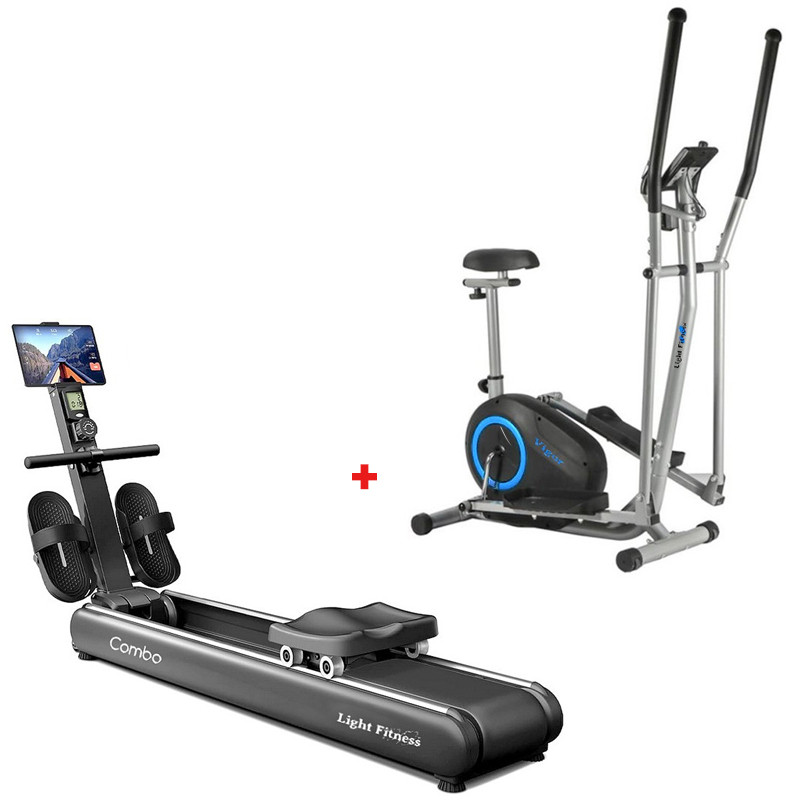 Pack Vélo Elliptique 2en1 + Rameur Magnétique Light Fitness en Tunisie