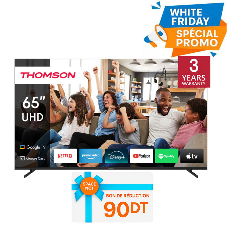 TV Thomson 65UG4S14 65" 4k UHD Google Tv Noir En Tunisie