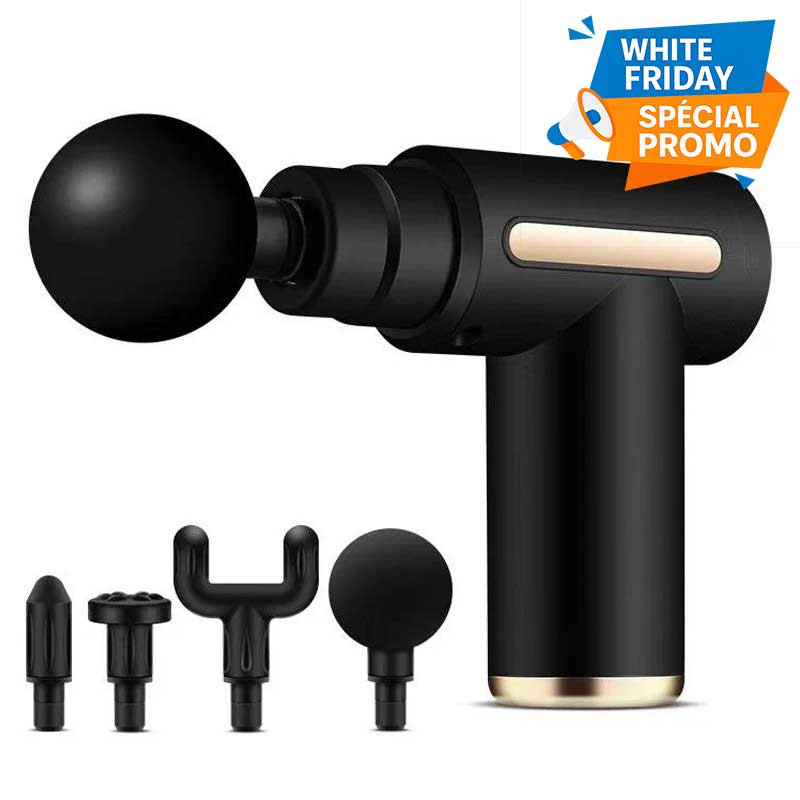 Pistolet De Massage Gun Musculaire Noir en Tunisie