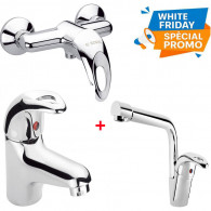Pack De Mitigeur de douche Djerba + Mitigeur de lavabo Djerba + Mitigeur d'évier à col de cygne Djerba