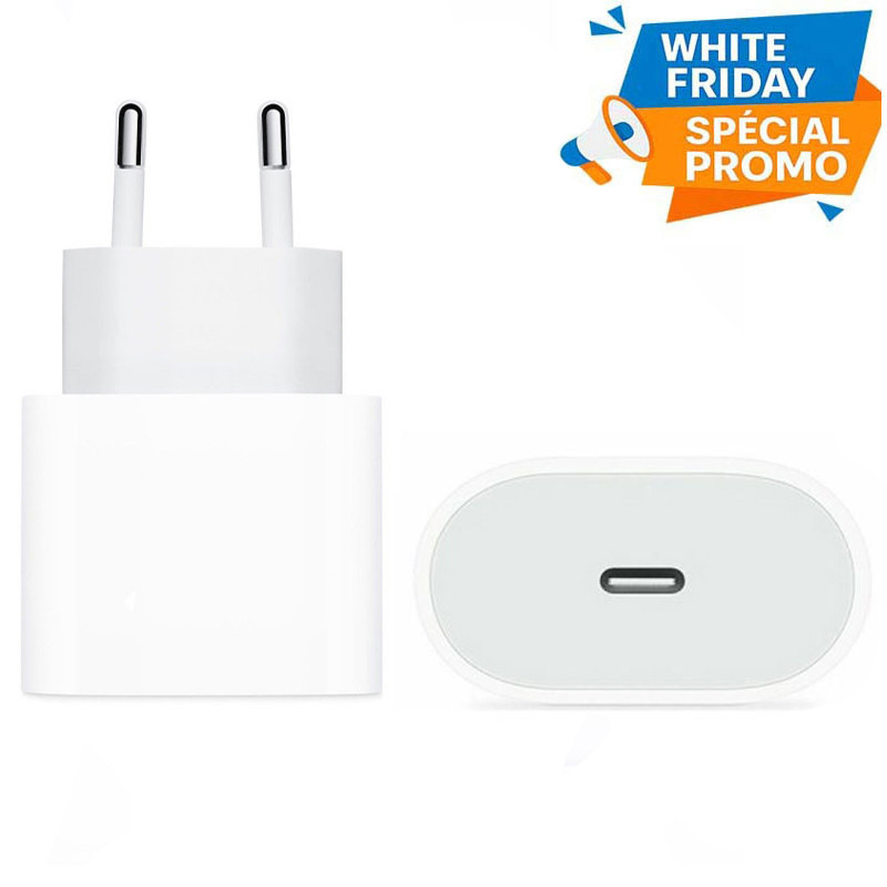 Adaptateur Chargeur Type-C 20W Blanc en Tunisie