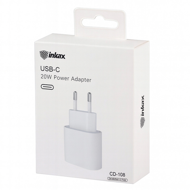 Chargeur Smartphone Inkax Lightning CD-109 20W Avec Cable Blanc en Tunisie