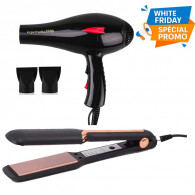 Pack Sèche Cheveux Hoffmans 3900 + Plaque Cheveux G-MAX Noir