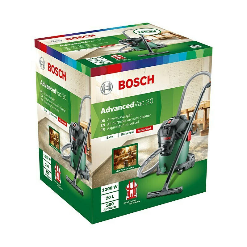 Aspirateur Eau et Poussière Bosch AdvancedVac 20 1200W Vert en Tunisie
