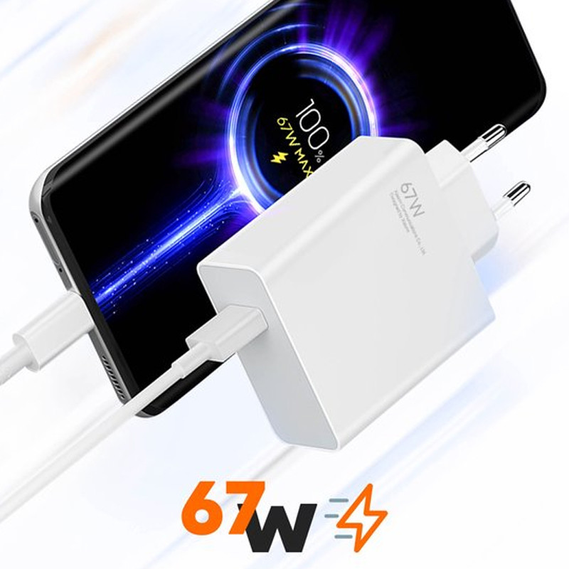 Adaptateur Chargeur Xiaomi 67W Blanc en Tunisie