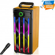 Haut Parleur Bluetooth ZQS JQS9401 4800W Bois et Noir