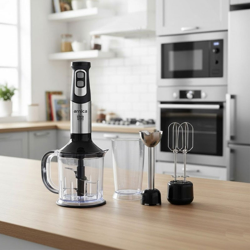 Mixeur Plongeant 3En1 Arnica Diva Tendance 1200W Gris en Tunisie