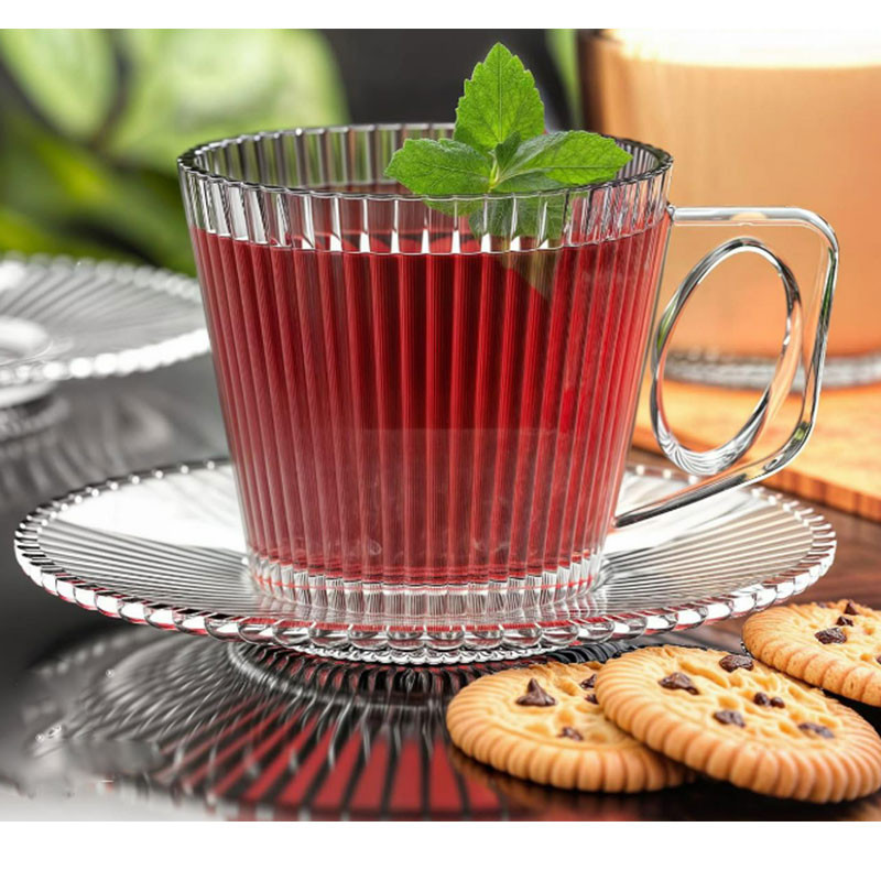 Coffret De 6 Tasses à Café Azur Glass Latinos Line 9 cl En Verre en Tunisie