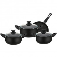 Batterie de Cuisine 7 Pièces Granite Noir En Tunisie