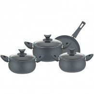 Batterie de Cuisine 7 Pièces Granite Gris en Tunisie