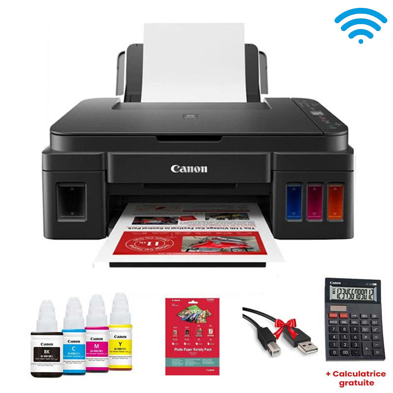 Imprimante à Réservoir Intégré Canon Pixima G3410 3en1 Couleur Wi-Fi Noir en Tunisie