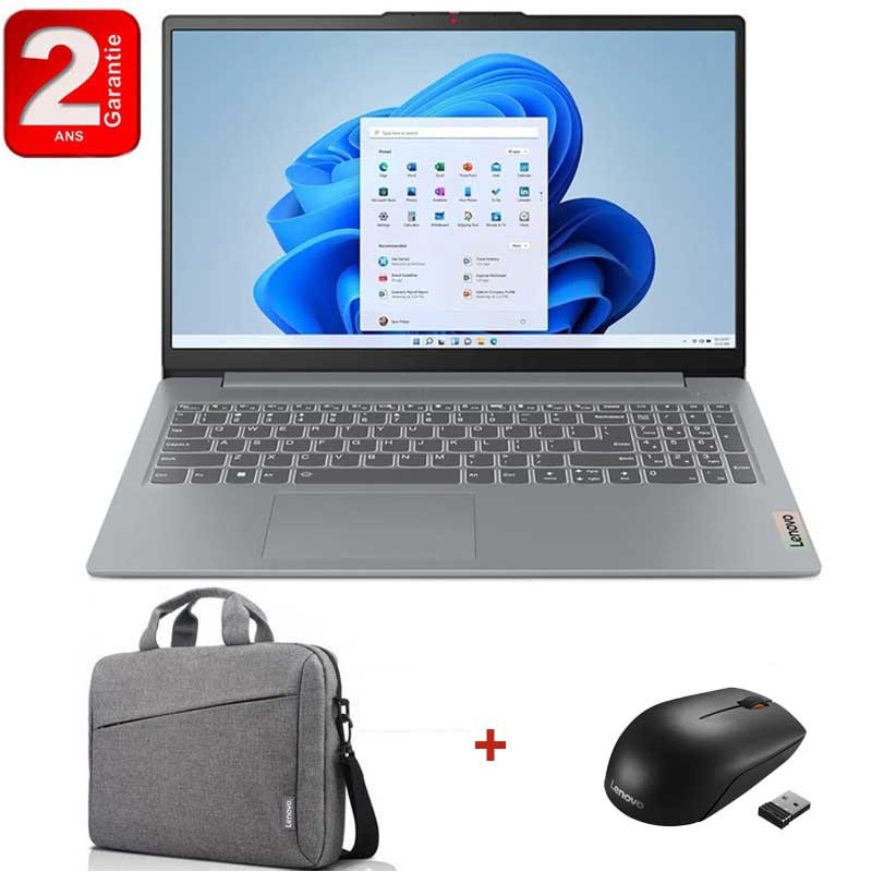 Ordinateur Portable Lenovo IdeaPad Slim 3 15IAH8 I5 12Gén 8Go 256Go SSD Gris en Tunisie
