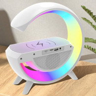 Haut Parleur Bluetooth Best Sound LED Avec Chargeur Blanc en Tunisie
