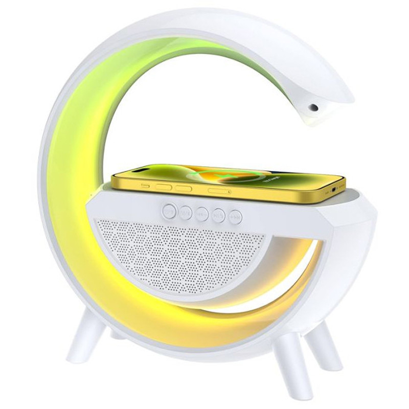 Haut Parleur Bluetooth Best Sound LED Avec Chargeur Blanc en Tunisie