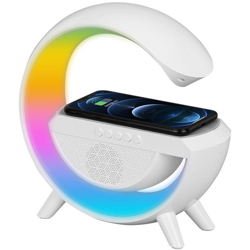Haut Parleur Bluetooth Best Sound LED Avec Chargeur Blanc en Tunisie