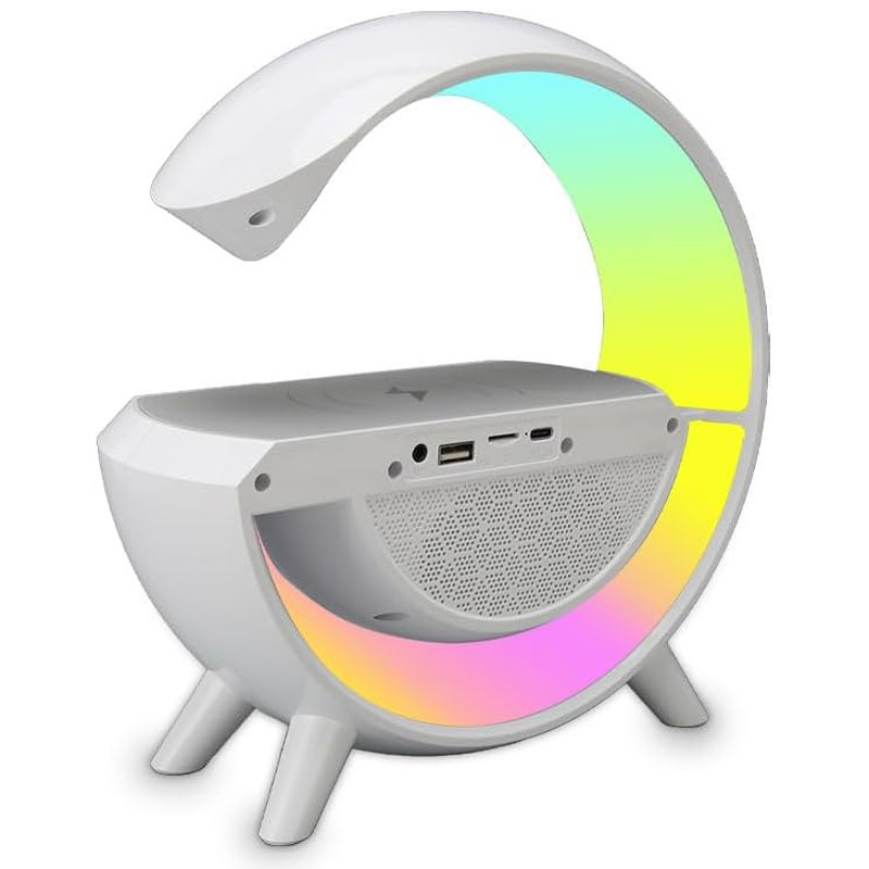 Haut Parleur Bluetooth Best Sound LED Avec Chargeur Blanc en Tunisie