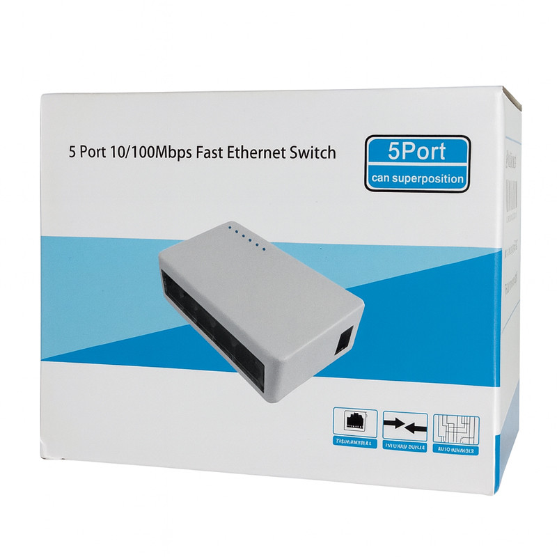 Switch De Bureau SW5P-10/100 5 Ports 10/100 Mbps Blanc en Tunisie