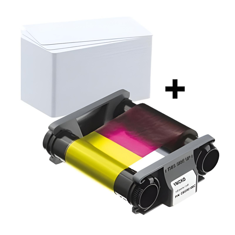 Ruban Badgy CBGP0001C Couleur 100 Impressions Adaptable + 100 Cartes Vierges Pvc en Tunisie