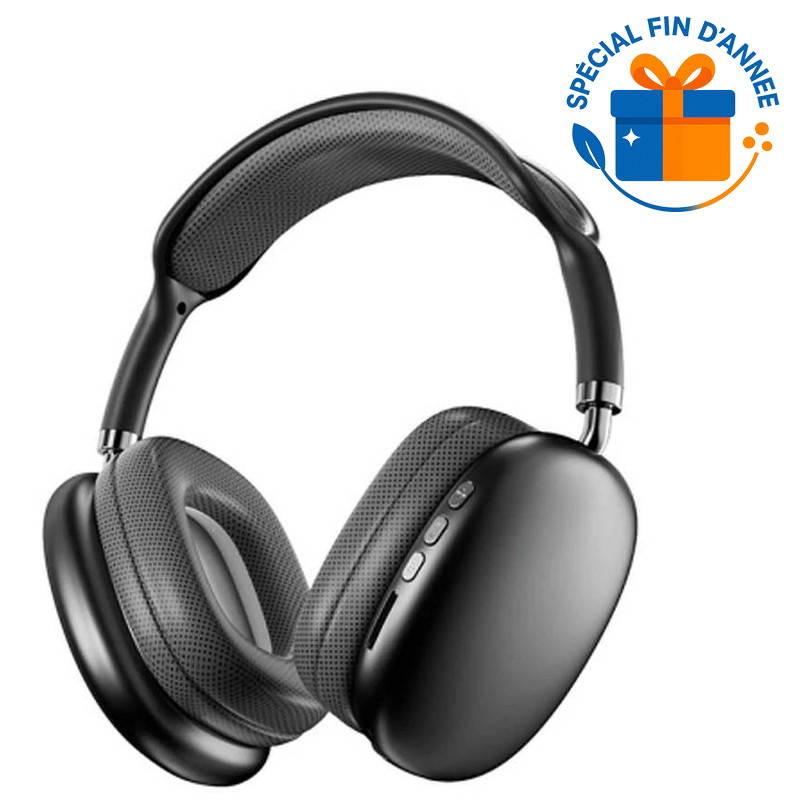 Casque Bluetooth P9 Plus Max Noir en Tunisie