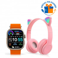 Coffret Montre Connectée TK702 Ultra 2 + Casque Silver