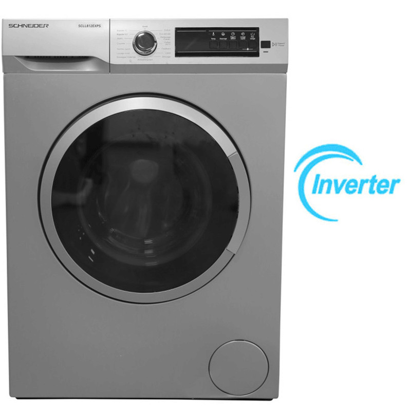 Machine à Laver Schneider 9Kg Moteur Inverter Avec Afficheur Silver