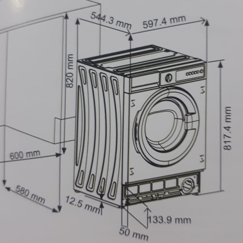 Lave Linge Frontal Premium Encastrable 8Kg Blanc