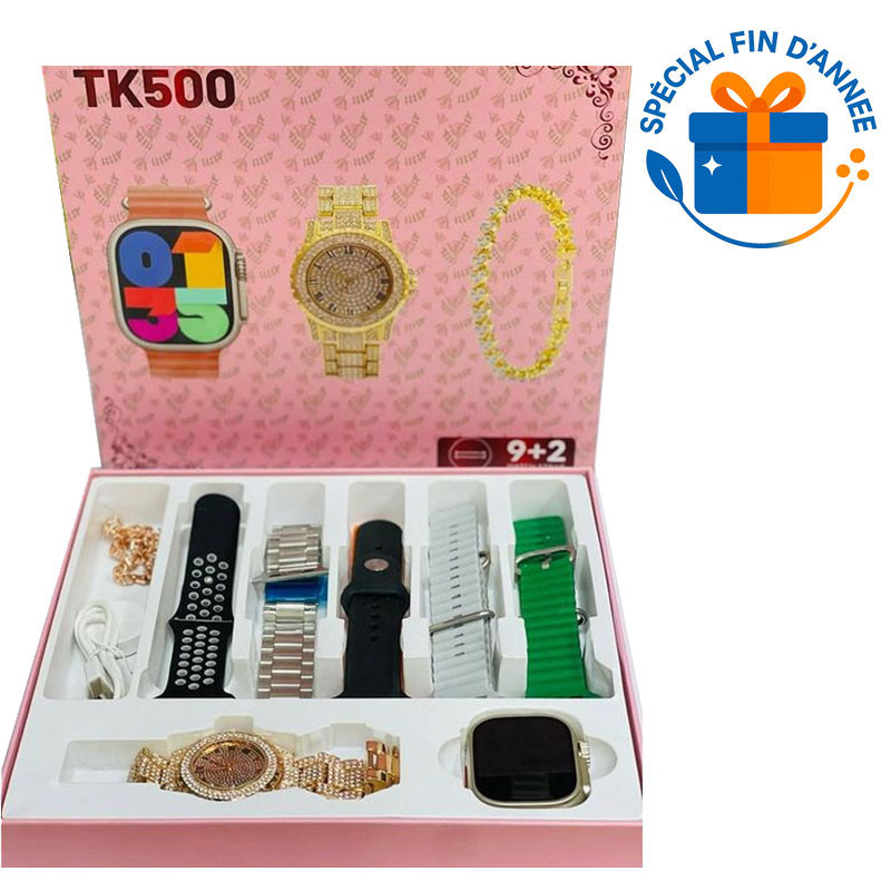 Coffret Montre Connectée TK500 + 7 Ceintures + Bracelet en Tunisie