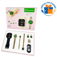 Montre Connectée Smartbarry A56 Plus + Bracelet + Boucle + Bague + Collier Noir en Tunisie