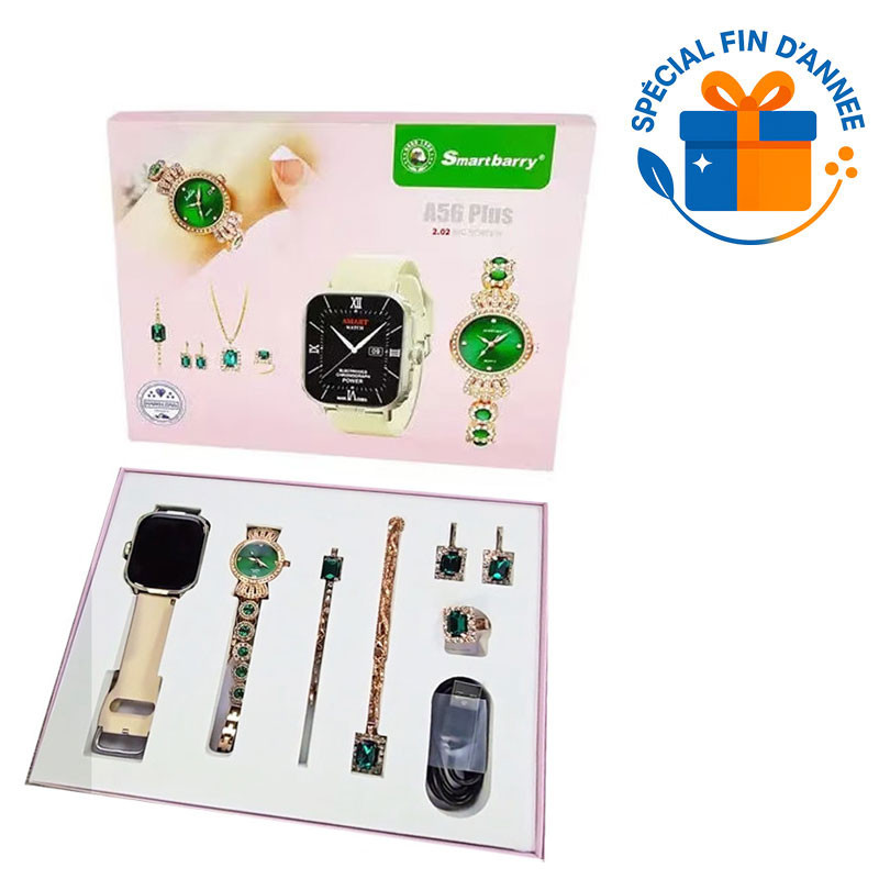 Montre Connectée Smartbarry A56 Plus Gold en Tunisie