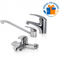 Lot de 3 Robinets Mitigeur Sanitary Ware Silver