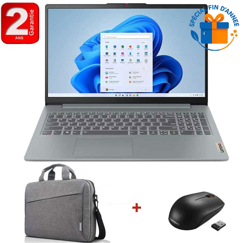 Ordinateur Portable Lenovo IdeaPad Slim 3 15IAH8 I5 12Gén 8Go 256Go SSD Gris en Tunisie