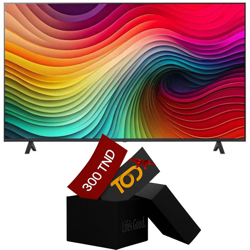 TV LG 75" NanoCell NANO80 4k UHD Smart Tv Noir Noir en Tunisie